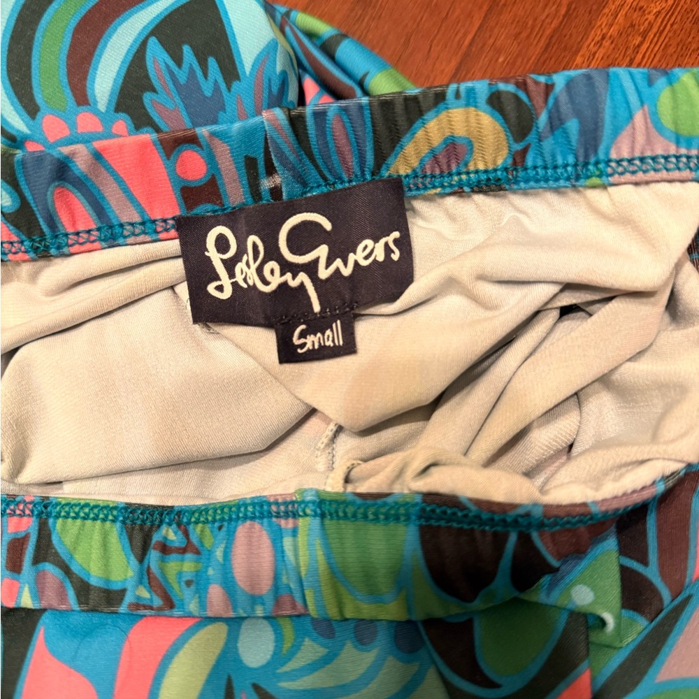 Lesley Evers Blue And Pink Patterned Leggings - image 4